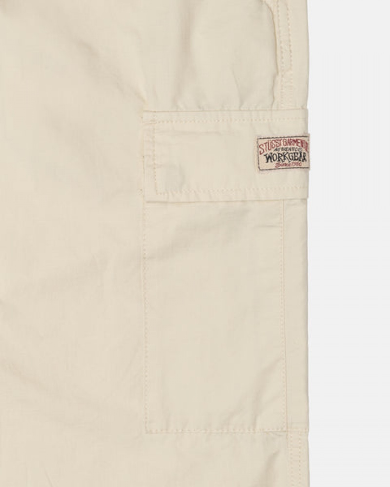 Calças Stussy Beach Pant Ripstop Cargo Feminino Creme Portugal | AEG-7860