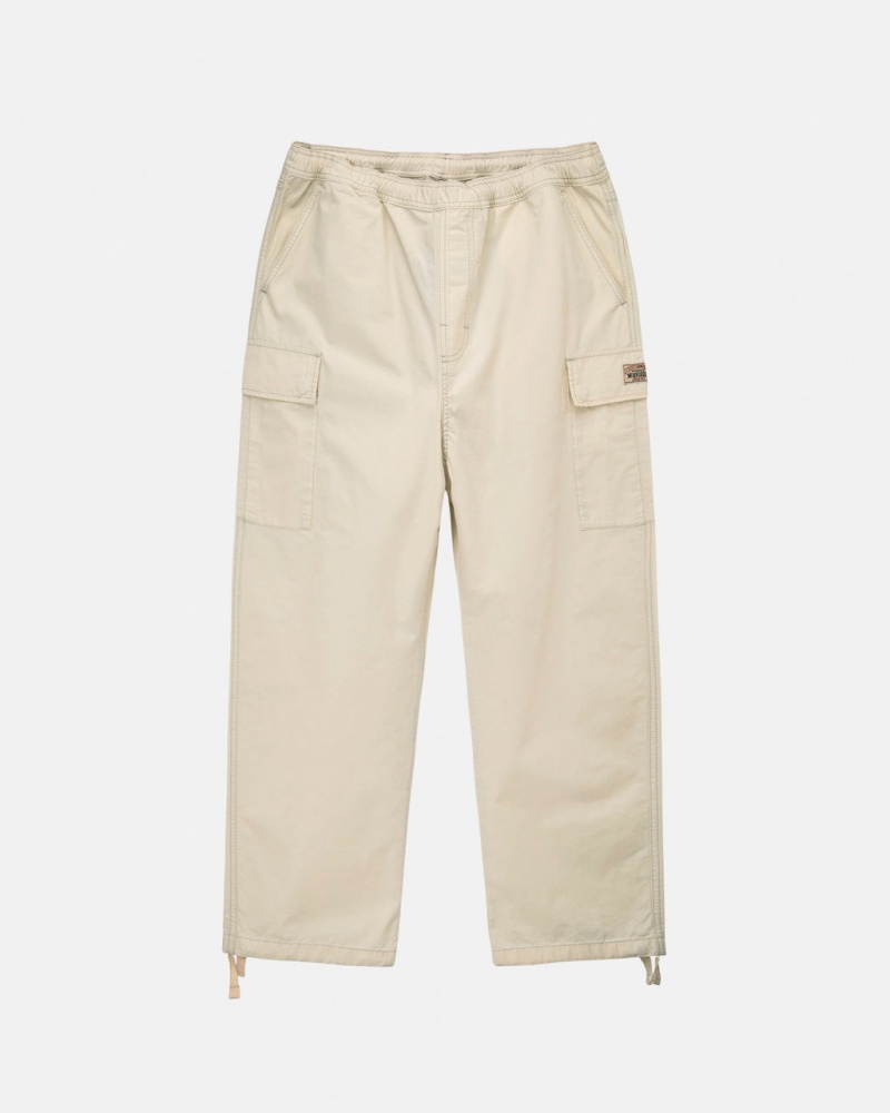 Calças Stussy Beach Pant Ripstop Cargo Feminino Creme Portugal | AEG-7860