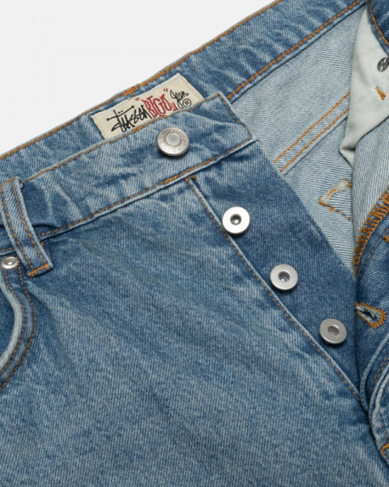 Calças Stussy Big Ol' Jean Denim Feminino Azuis Portugal | PGX-8348