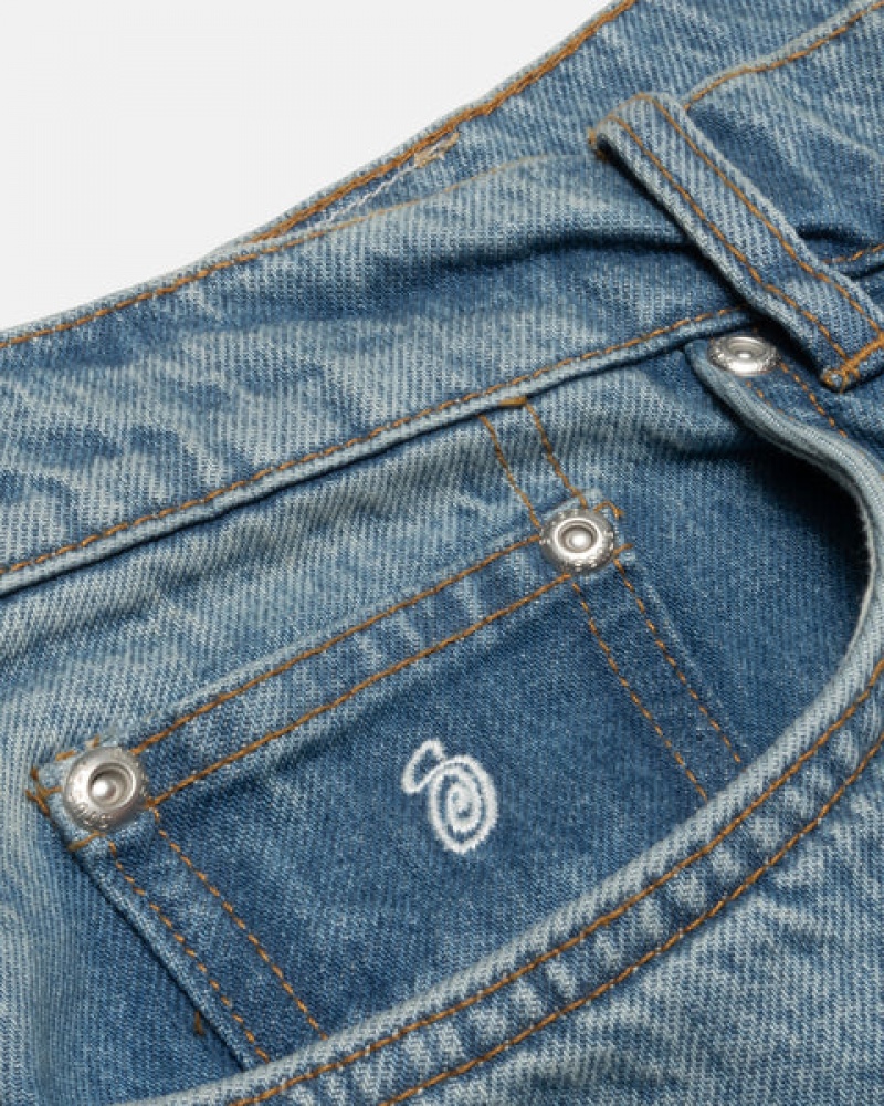 Calças Stussy Big Ol' Jean Denim Feminino Azuis Portugal | PGX-8348