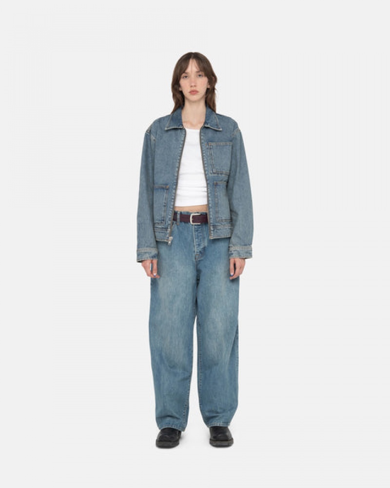 Calças Stussy Big Ol' Jean Denim Feminino Azuis Portugal | PGX-8348