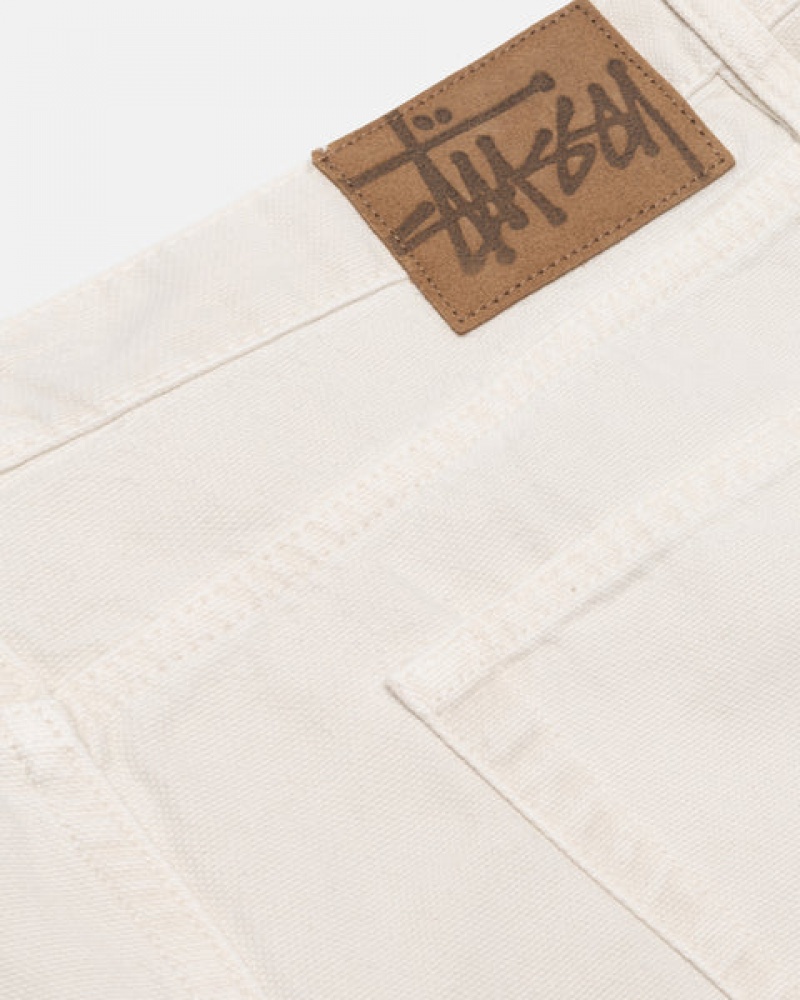 Calças Stussy Big Ol' Jean Washed Lona Feminino Bege Portugal | JVB-5716