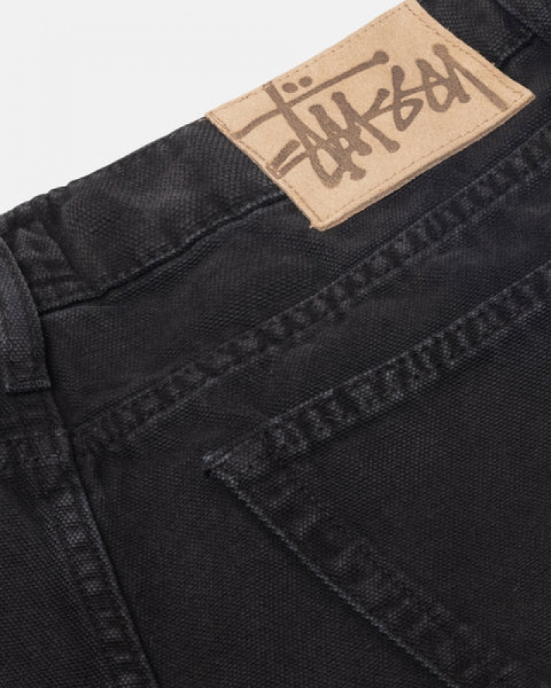 Calças Stussy Big Ol' Jean Washed Lona Feminino Pretas Portugal | LGQ-1598