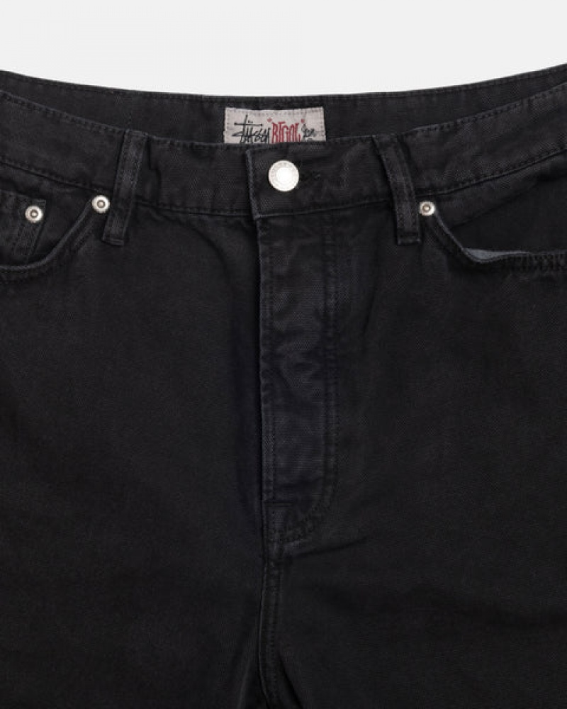 Calças Stussy Big Ol' Jean Washed Lona Feminino Pretas Portugal | LGQ-1598