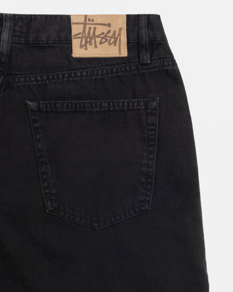 Calças Stussy Big Ol' Jean Washed Lona Feminino Pretas Portugal | LGQ-1598