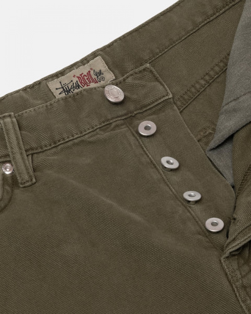 Calças Stussy Big Ol' Jean Washed Lona Feminino Verde Oliva Portugal | ZMX-9726