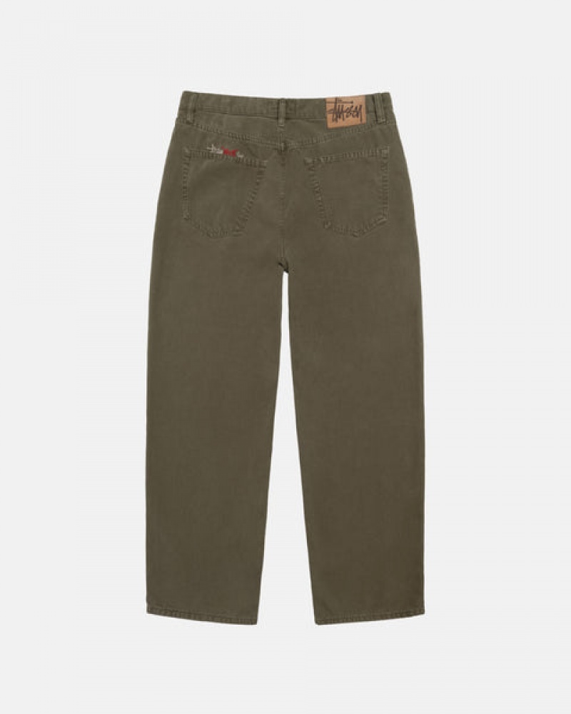 Calças Stussy Big Ol' Jean Washed Lona Masculino Verde Oliva Portugal | UTF-2542