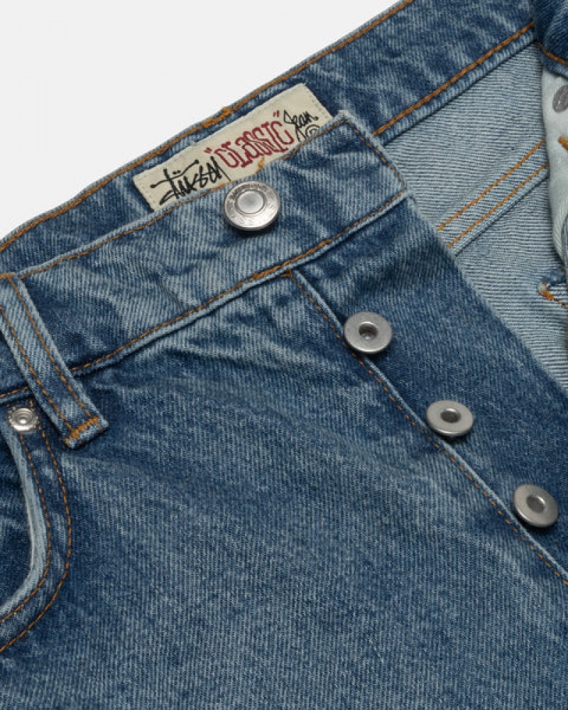 Calças Stussy Classicos Jean Denim Feminino Azuis Portugal | LKY-8103