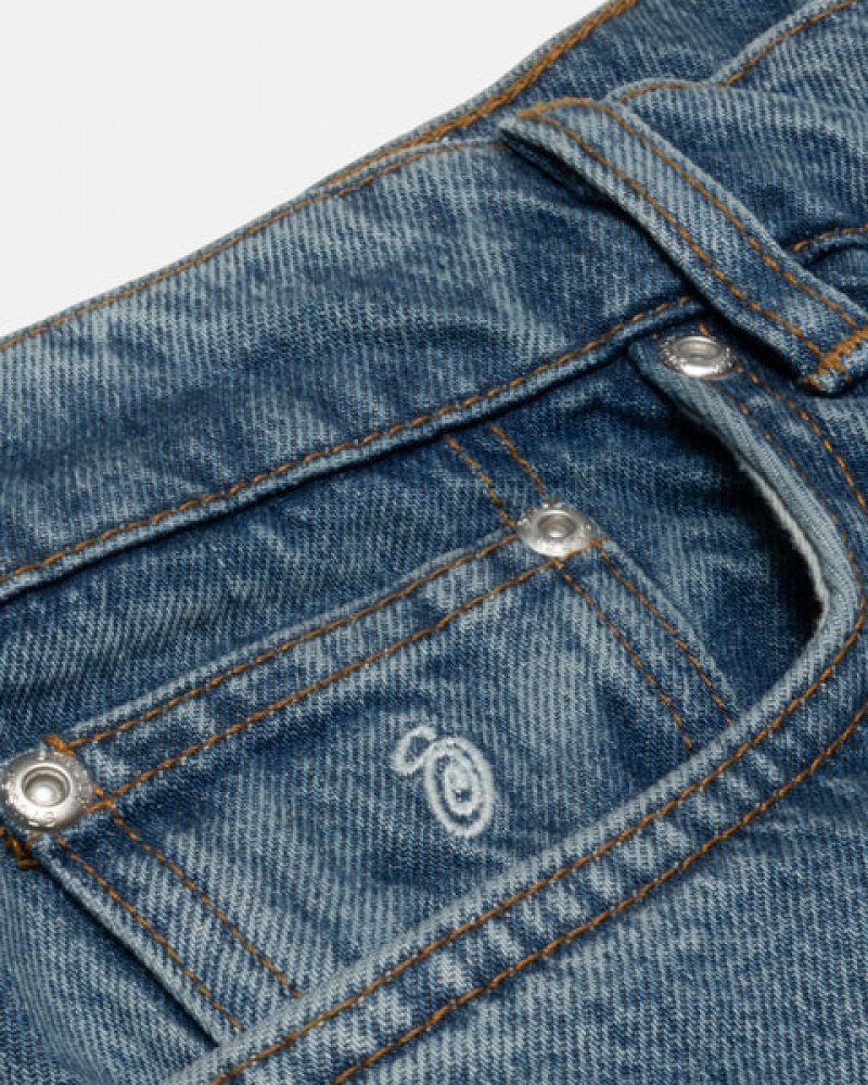 Calças Stussy Classicos Jean Denim Feminino Azuis Portugal | LKY-8103