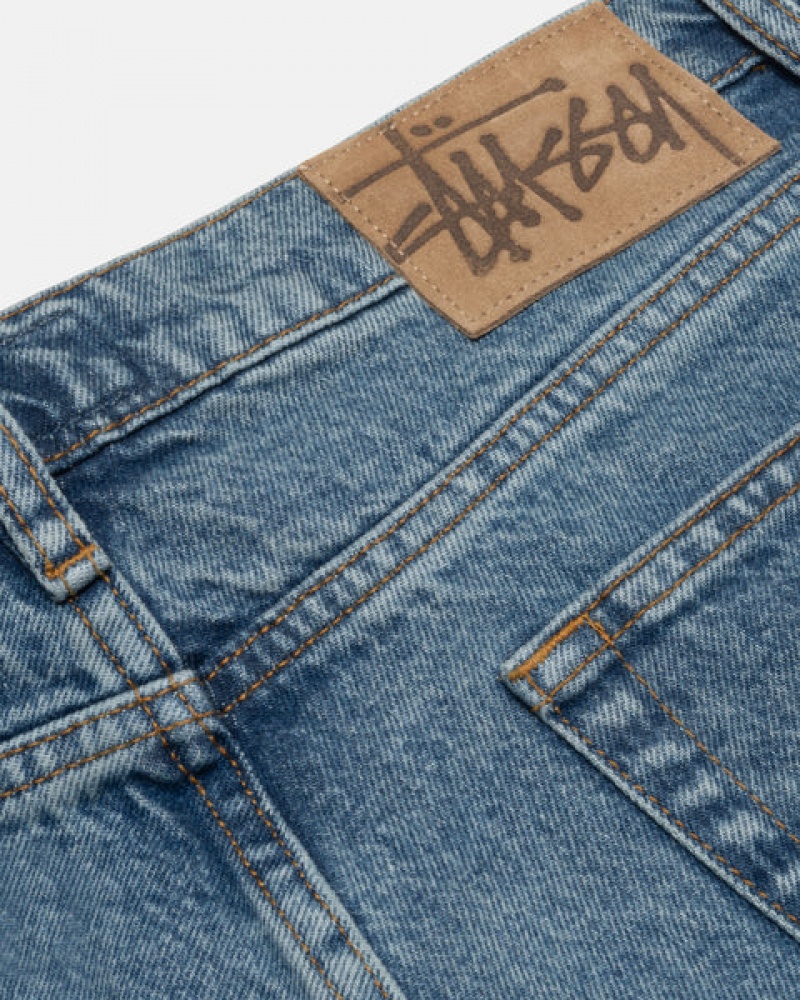 Calças Stussy Classicos Jean Denim Feminino Azuis Portugal | LKY-8103