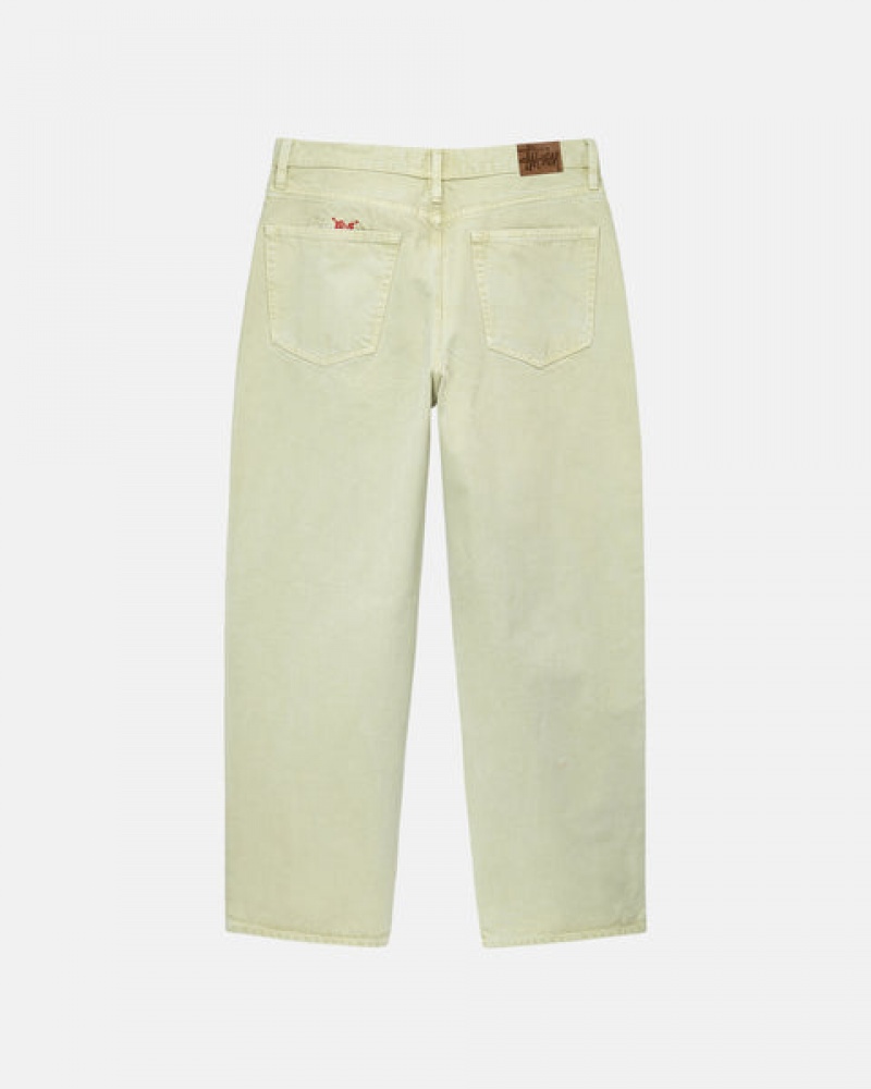 Calças Stussy Double Dye Big 'Ol Jeans Feminino Creme Portugal | TEB-6139