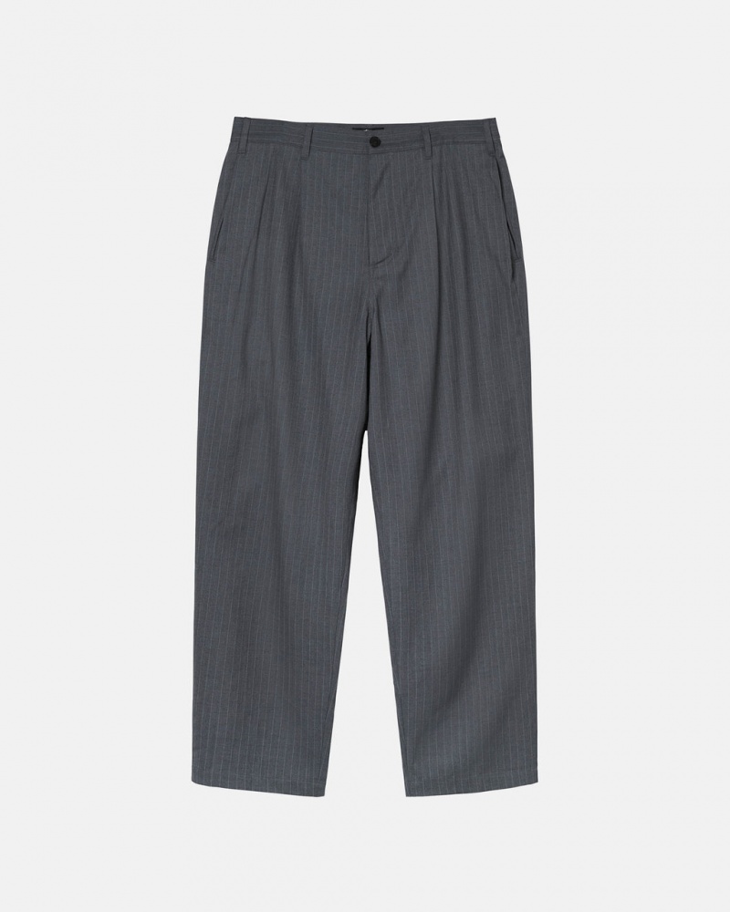 Calças Stussy Stripe Volume Plissado Trouser Feminino Cinzentas Portugal | WLF-2708