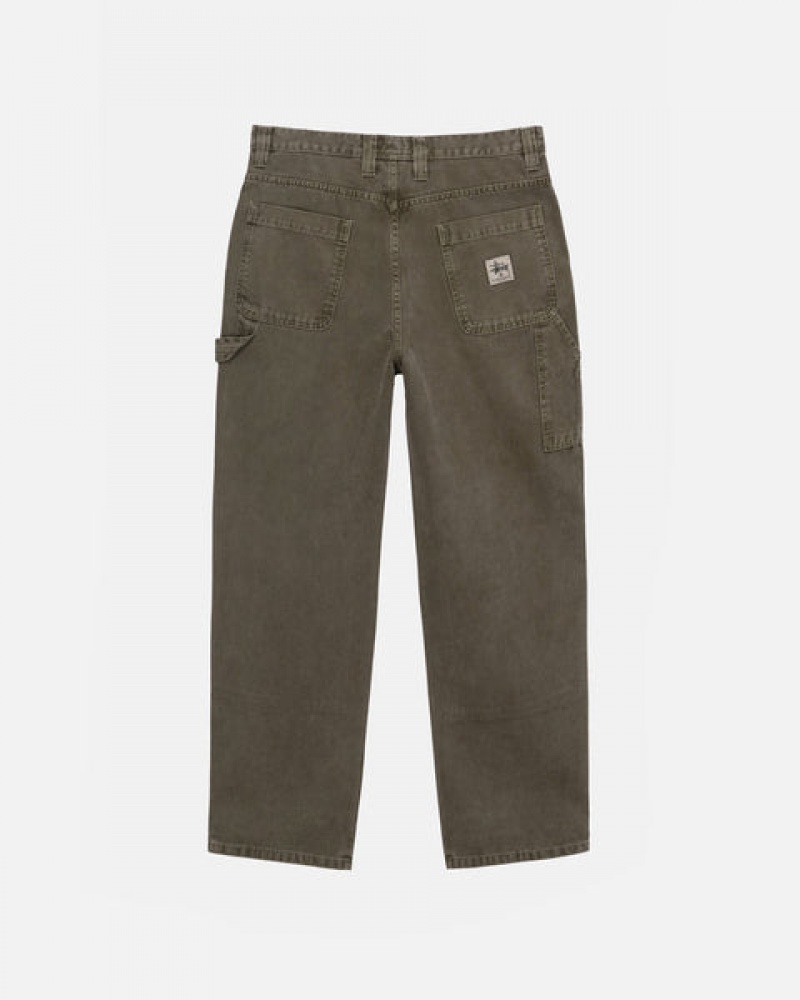 Calças Stussy Trabalho Pant Lona Feminino Verde Oliva Portugal | FDT-4707