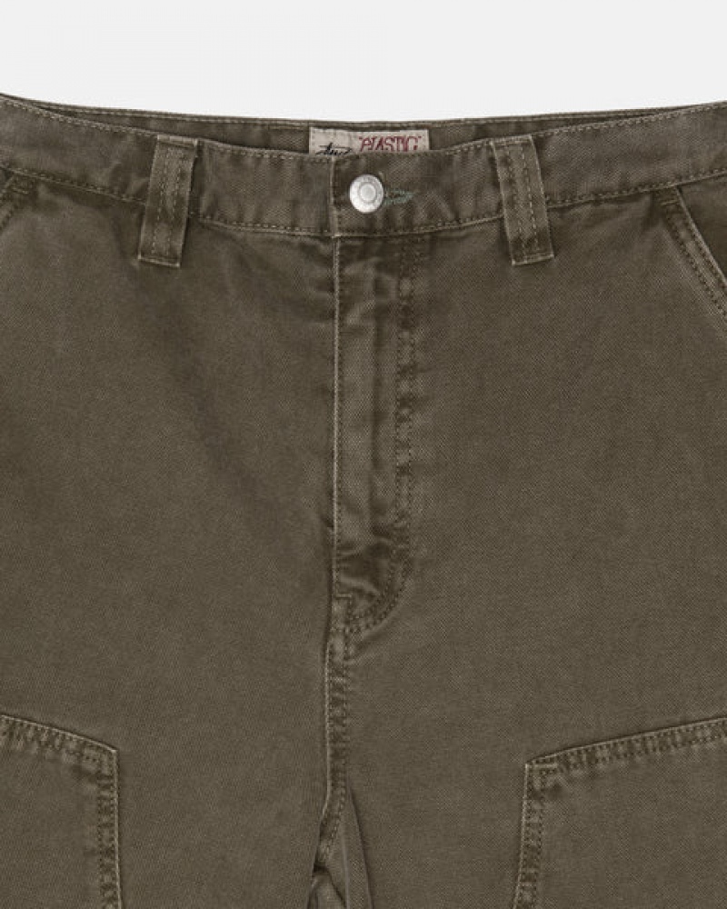 Calças Stussy Trabalho Pant Lona Feminino Verde Oliva Portugal | FDT-4707