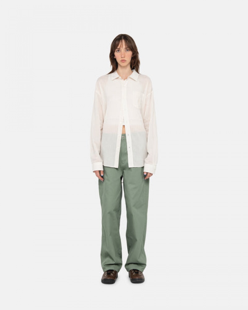 Calças Stussy Workgear Trouser Twill Feminino Verdes Portugal | DOM-7794