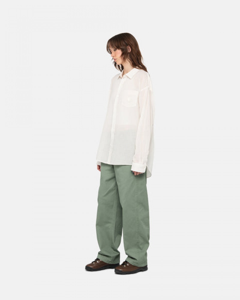 Calças Stussy Workgear Trouser Twill Feminino Verdes Portugal | DOM-7794