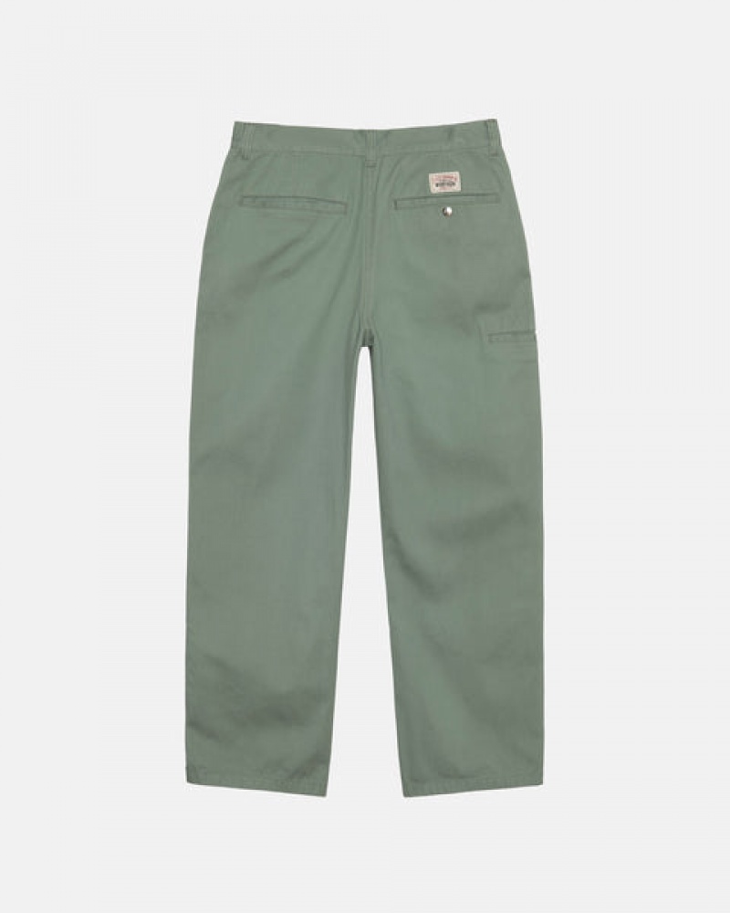 Calças Stussy Workgear Trouser Twill Feminino Verdes Portugal | DOM-7794