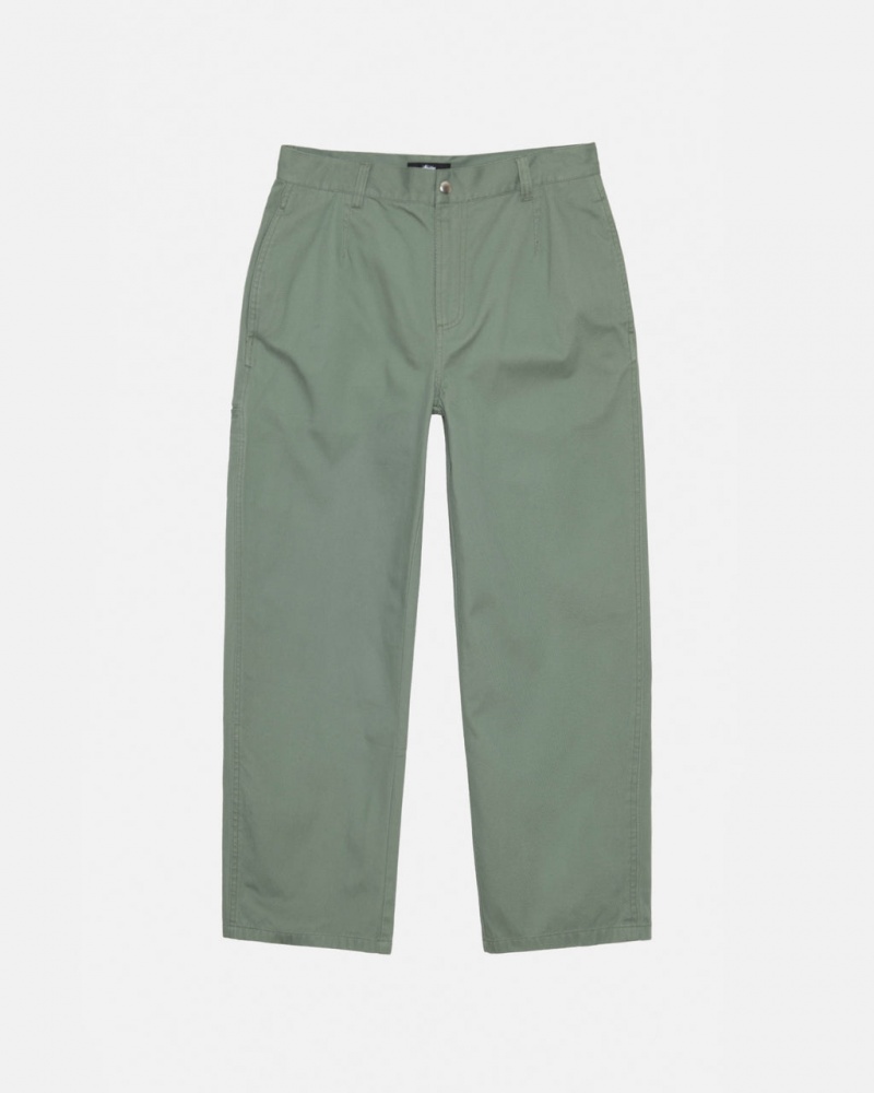 Calças Stussy Workgear Trouser Twill Feminino Verdes Portugal | DOM-7794