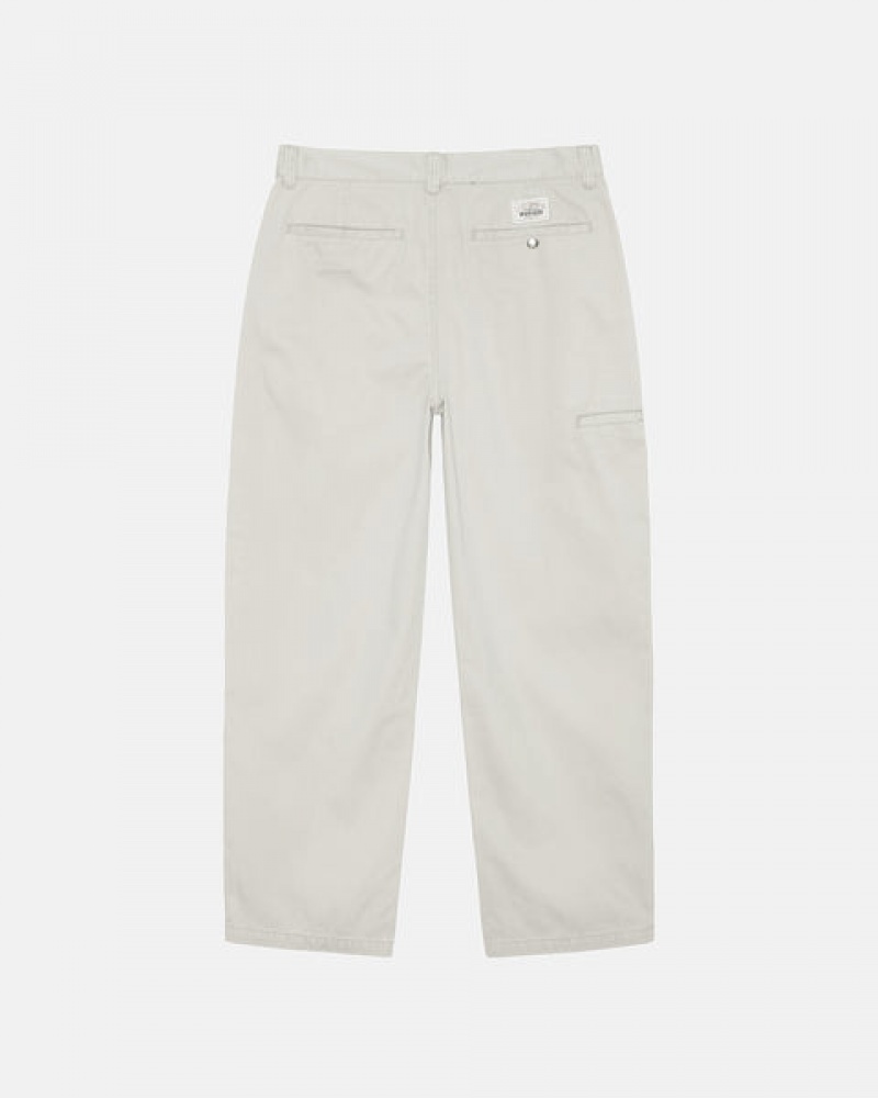 Calças Stussy Workgear Trouser Twill Feminino Branco Portugal | OXA-7635