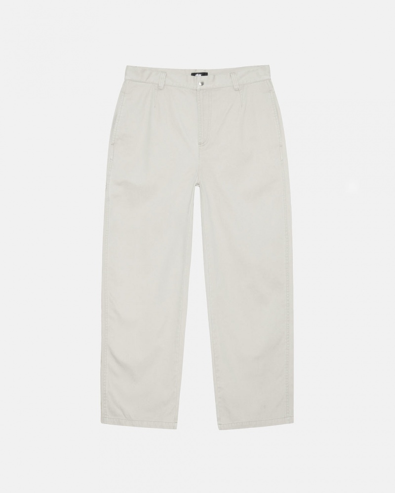 Calças Stussy Workgear Trouser Twill Feminino Branco Portugal | OXA-7635