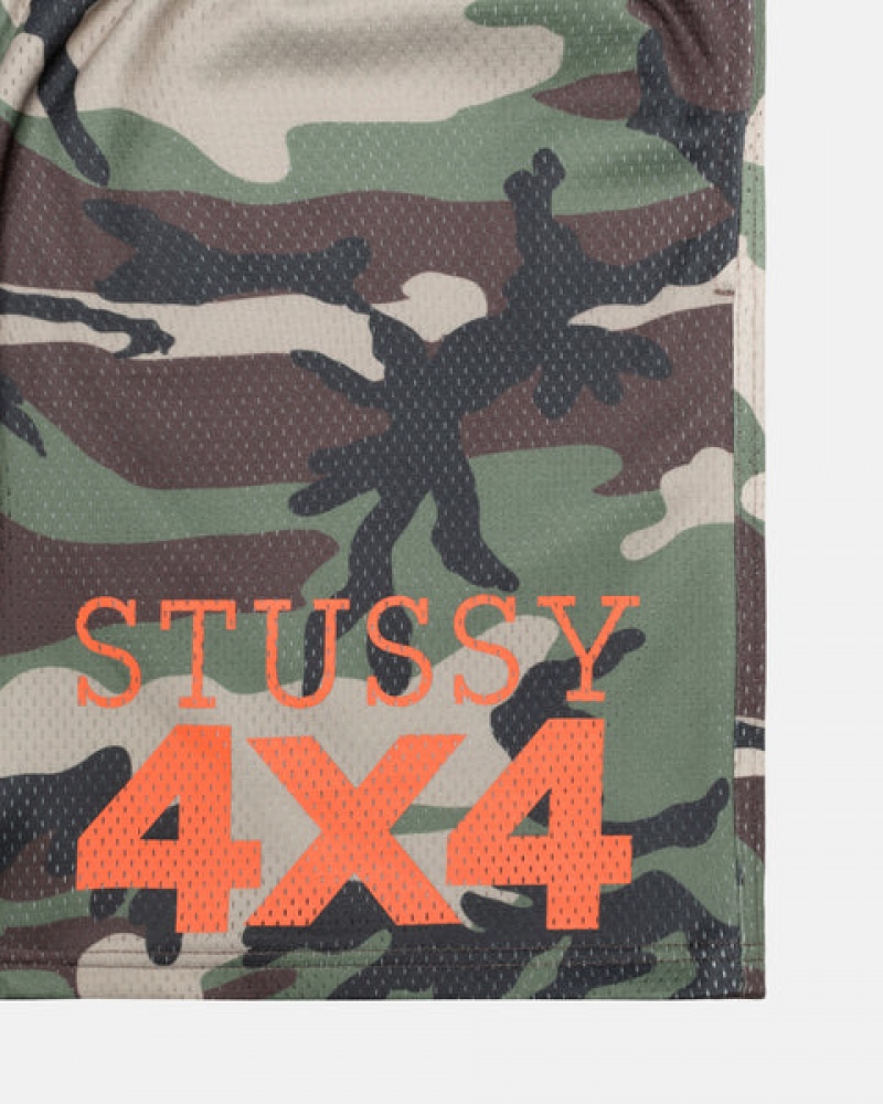 Calção Stussy 4X4 Mesh Curta Feminino Camufladas Portugal | RZD-7818