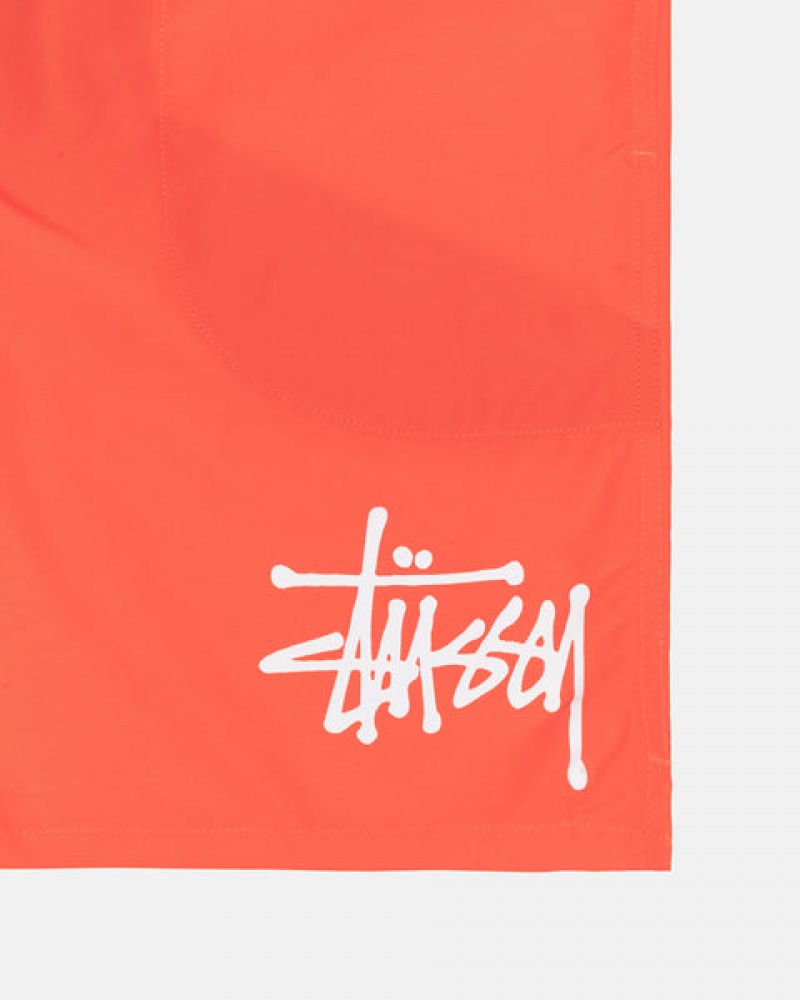 Calção Stussy Agua Curta Big Basic Feminino Coral Portugal | PJX-1719