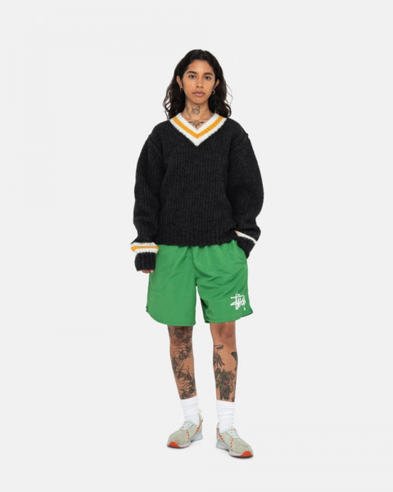 Calção Stussy Agua Curta Big Basic Feminino Verdes Portugal | JQR-8605