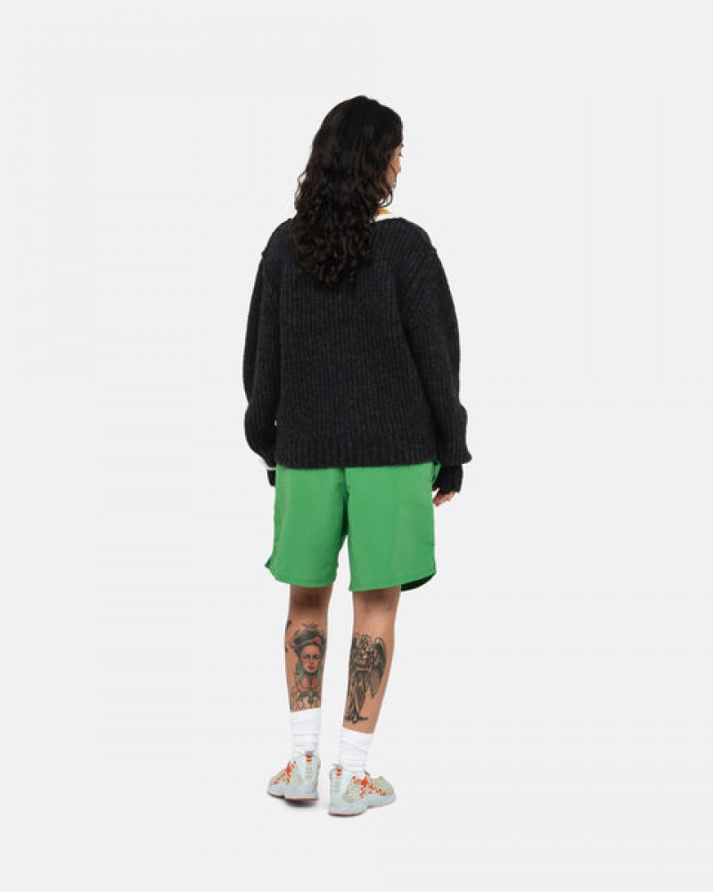 Calção Stussy Agua Curta Big Basic Feminino Verdes Portugal | JQR-8605