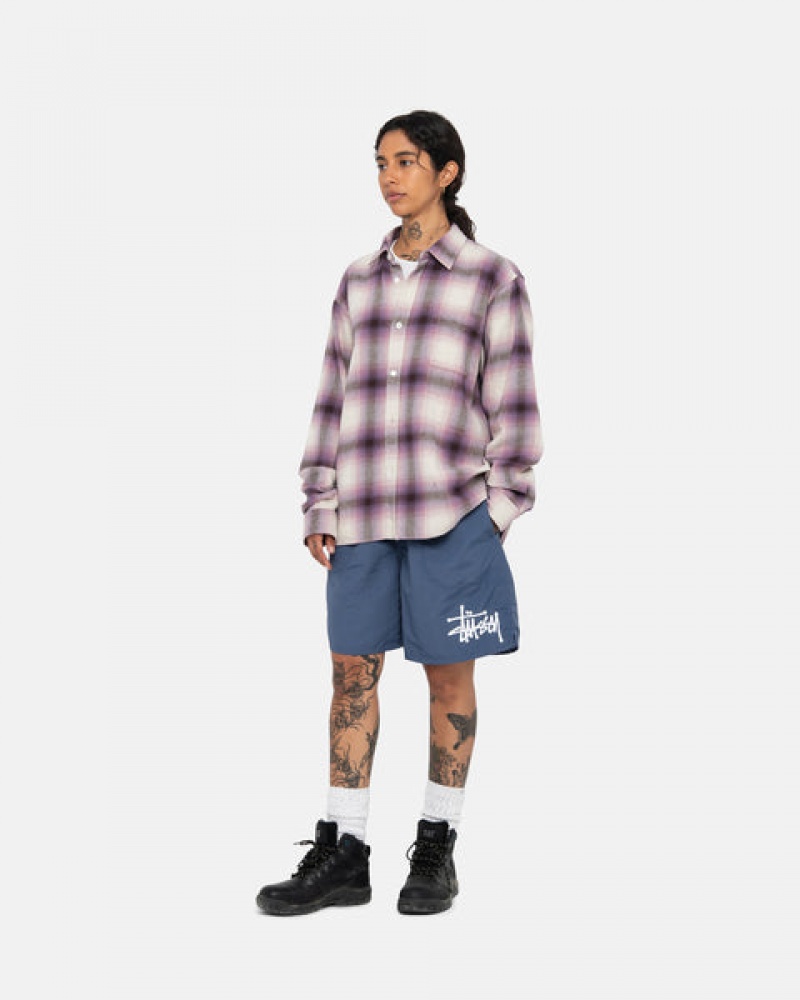 Calção Stussy Agua Curta Big Basic Feminino Azul Marinho Portugal | QEI-9169