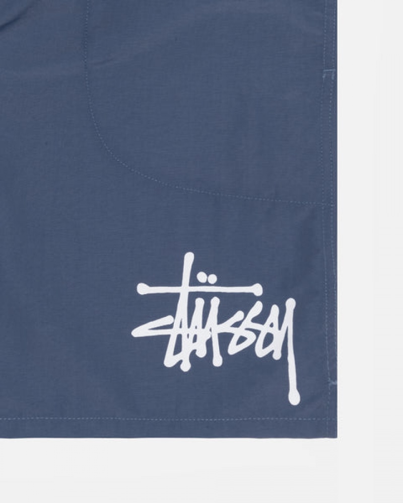 Calção Stussy Agua Curta Big Basic Feminino Azul Marinho Portugal | QEI-9169