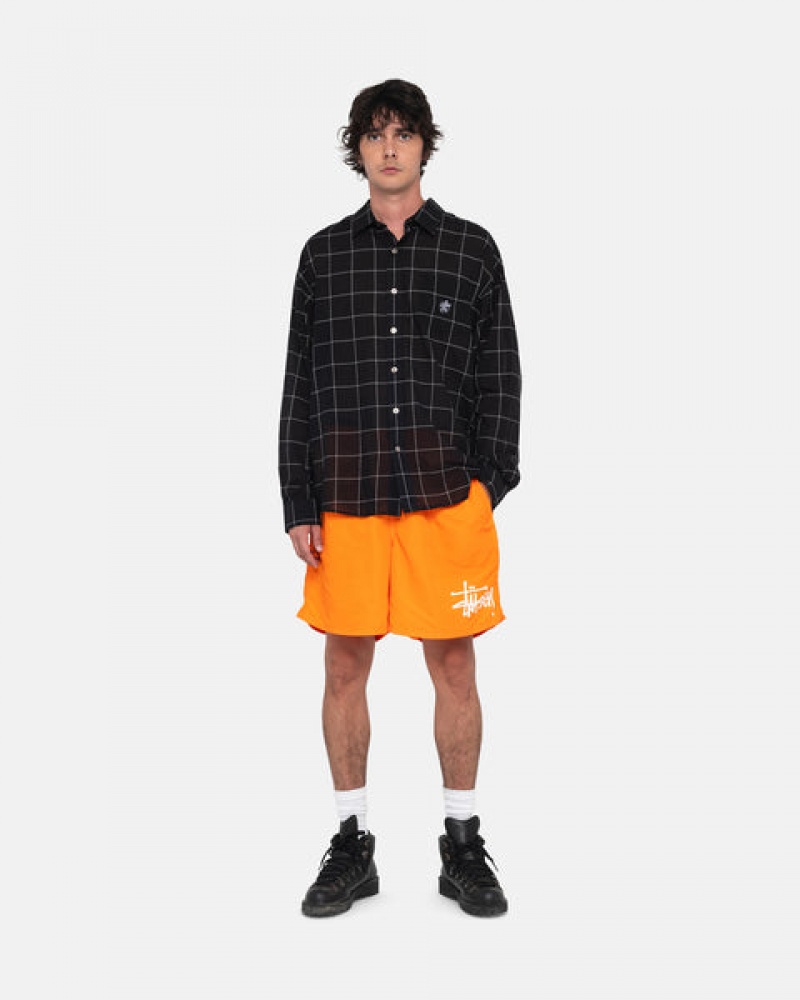 Calção Stussy Agua Curta Big Basic Feminino Laranja Portugal | FCI-2606