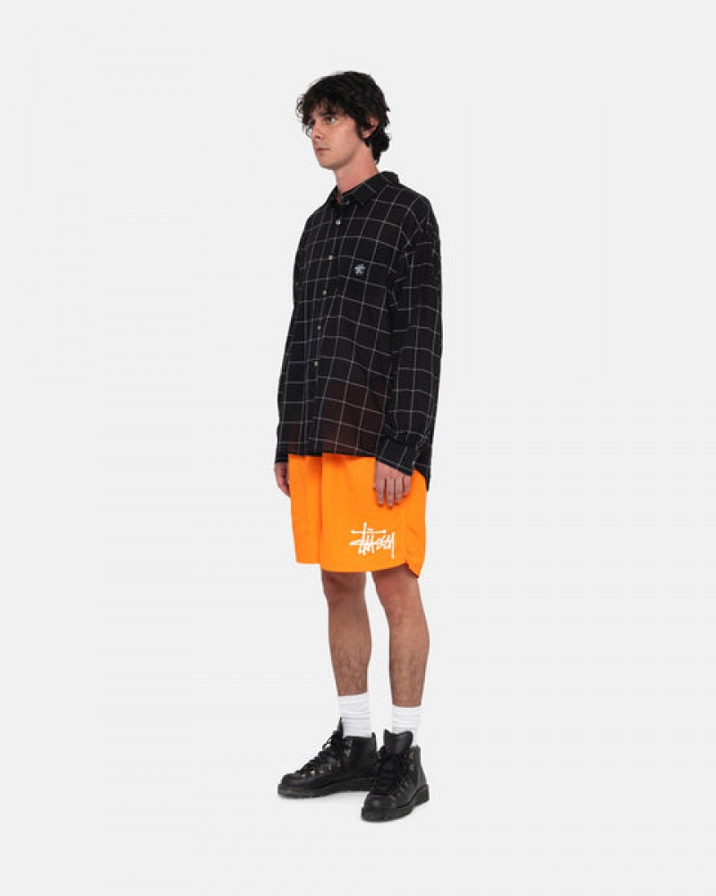 Calção Stussy Agua Curta Big Basic Feminino Laranja Portugal | FCI-2606