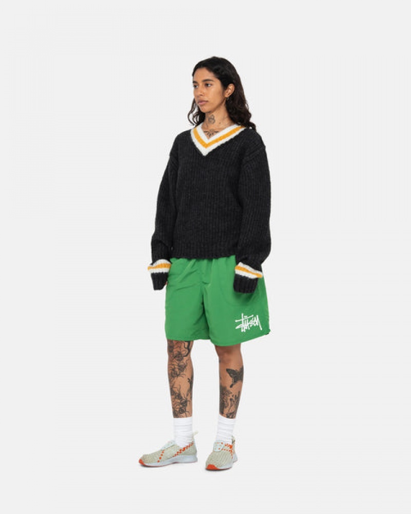 Calção Stussy Agua Curta Big Basic Masculino Verdes Portugal | VWA-7296