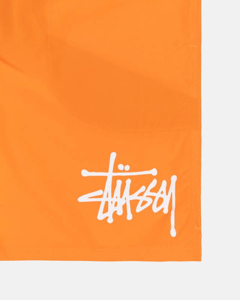 Calção Stussy Agua Curta Big Basic Masculino Laranja Portugal | LIN-1240