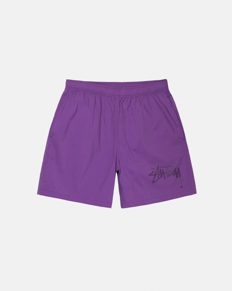 Calção Stussy Big Stock Nylon Curta Feminino Roxo Portugal | AGZ-0248