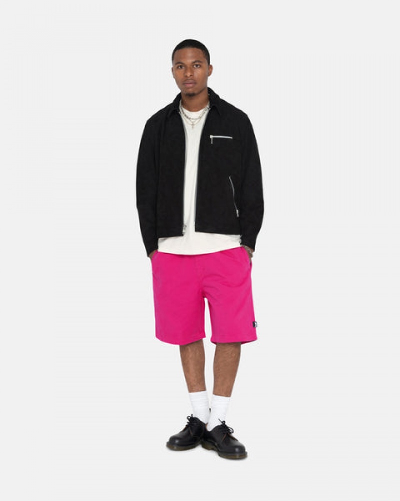 Calção Stussy Brushed Beach Curta Masculino Rosa Portugal | GWO-0828