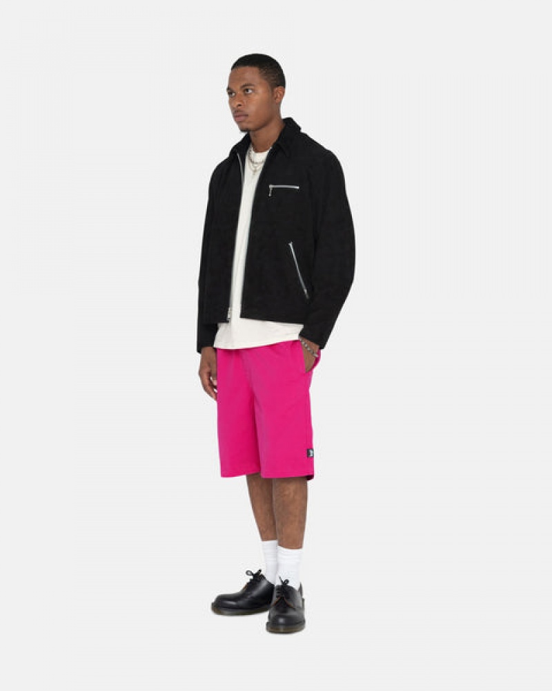 Calção Stussy Brushed Beach Curta Masculino Rosa Portugal | GWO-0828