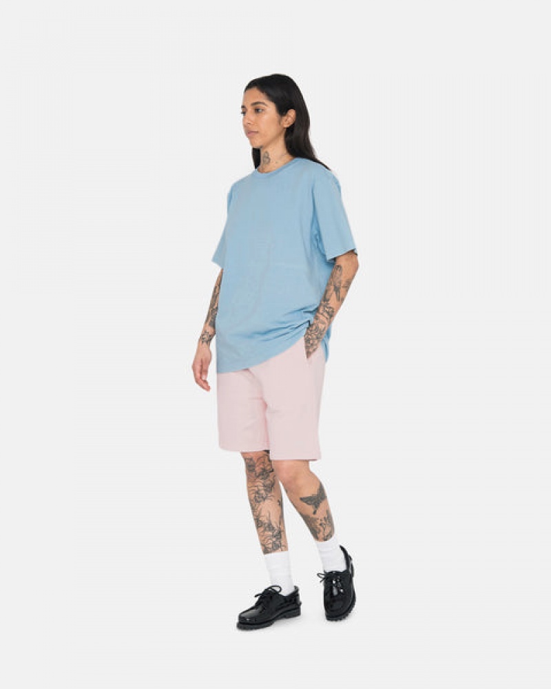 Calção Stussy Overdyed Stock Logo Curta Feminino Rosa Portugal | TID-7395