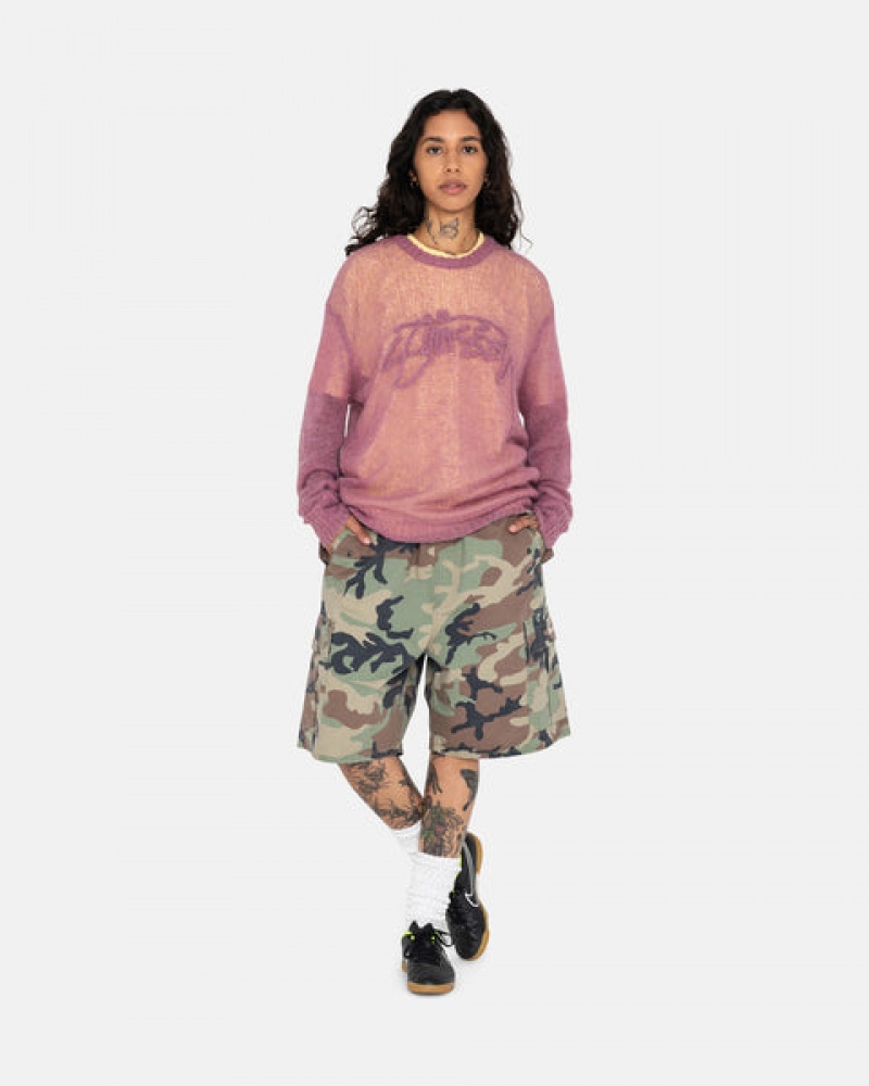 Calção Stussy Ripstop Cargo Beach Curta Feminino Camufladas Portugal | DOH-5347