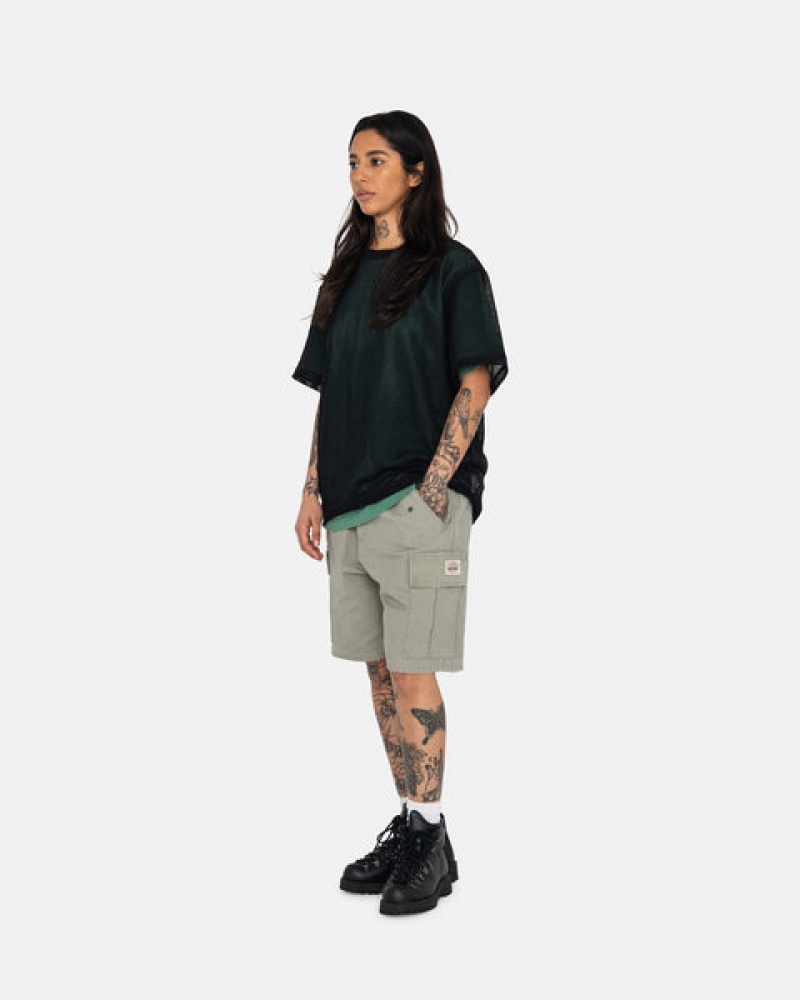 Calção Stussy Ripstop Cargo Beach Curta Feminino Verde Oliva Portugal | HPU-0425