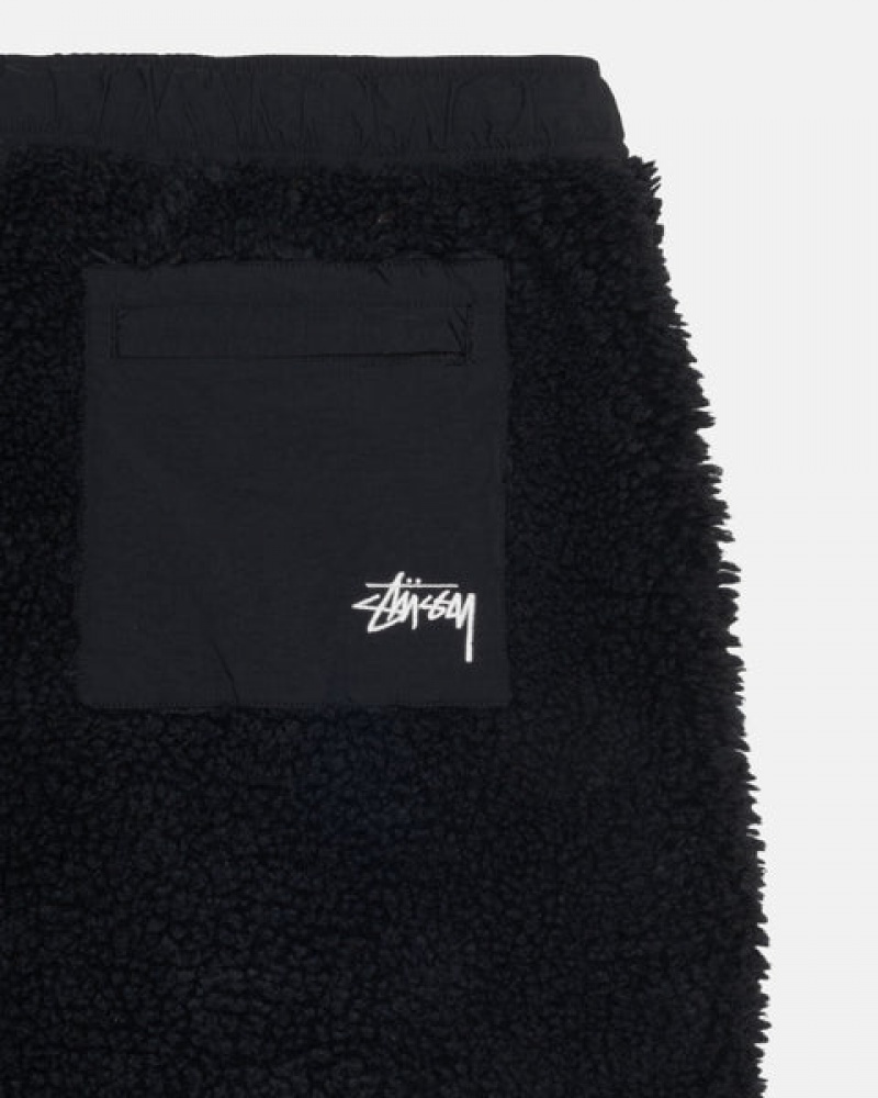 Calção Stussy Sherpa Curta Feminino Pretas Portugal | ZMR-6853