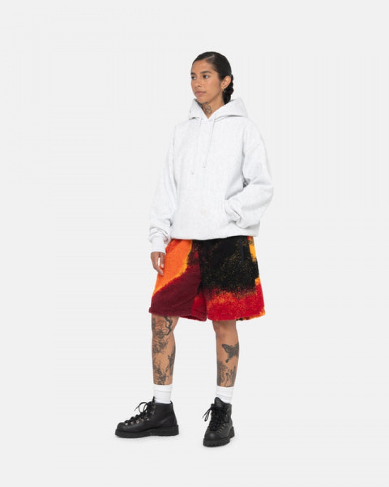 Calção Stussy Sherpa Curta Feminino Pretas Vermelhas Portugal | ZZC-8279