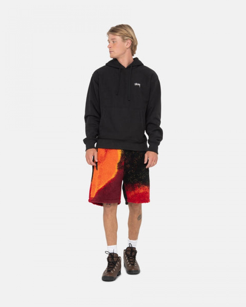 Calção Stussy Sherpa Curta Masculino Pretas Vermelhas Portugal | SHQ-3372