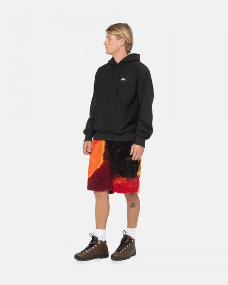 Calção Stussy Sherpa Curta Masculino Pretas Vermelhas Portugal | SHQ-3372