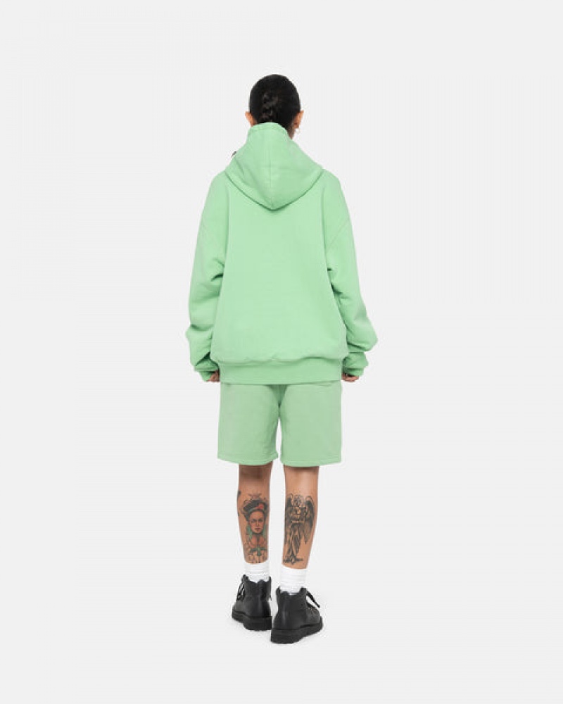 Calção Stussy Stock Logo Sweatshort Masculino Verdes Portugal | ZQD-2430