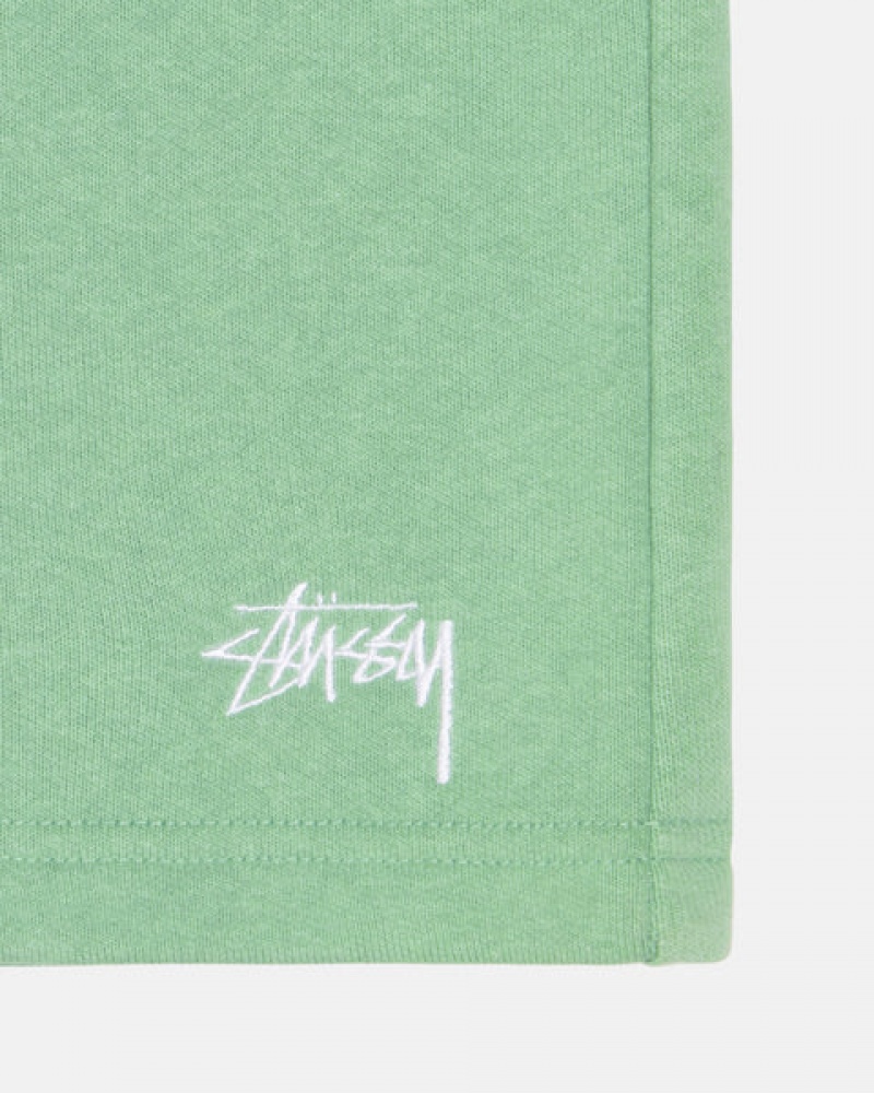 Calção Stussy Stock Logo Sweatshort Masculino Verdes Portugal | ZQD-2430