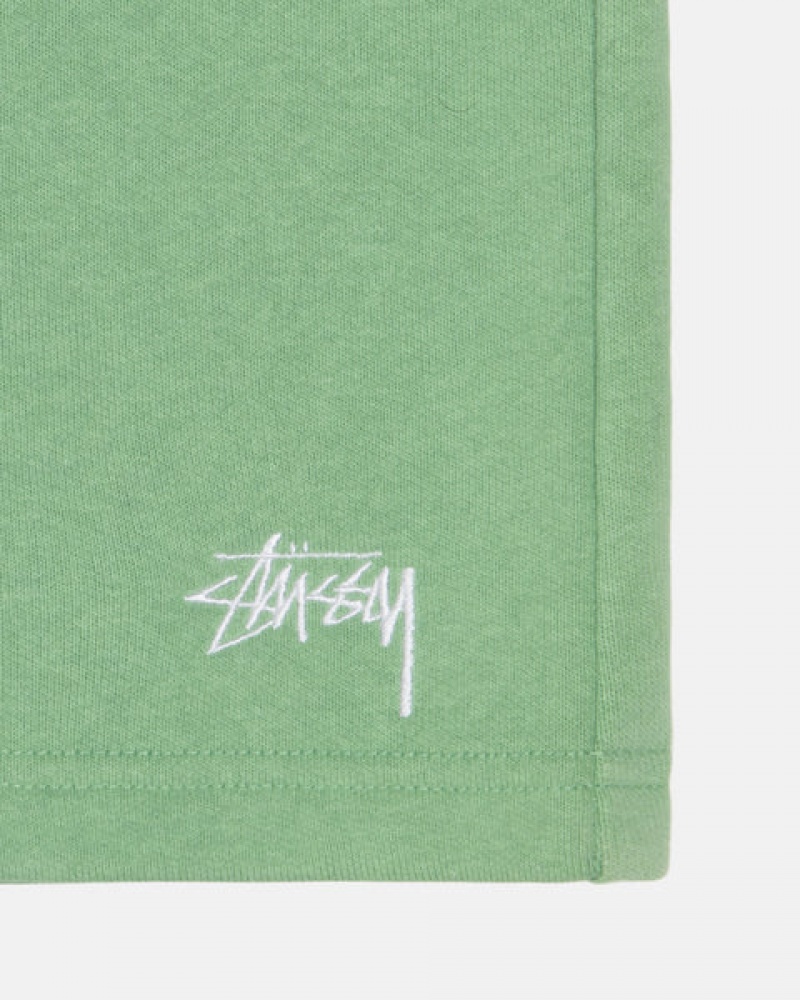 Calção Stussy Stock Logo Sweatshort Masculino Verdes Portugal | ZQD-2430