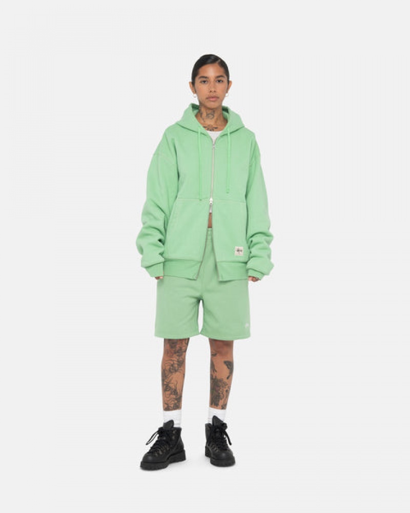 Calção Stussy Stock Logo Sweatshort Masculino Verdes Portugal | ZQD-2430