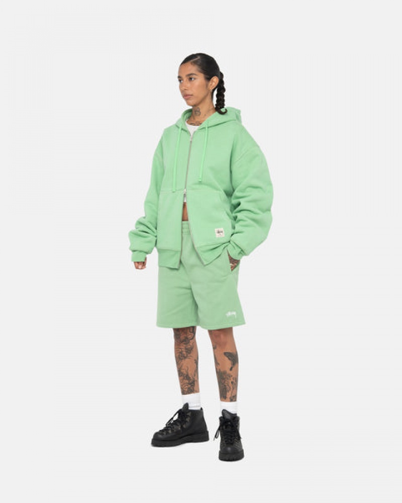 Calção Stussy Stock Logo Sweatshort Masculino Verdes Portugal | ZQD-2430