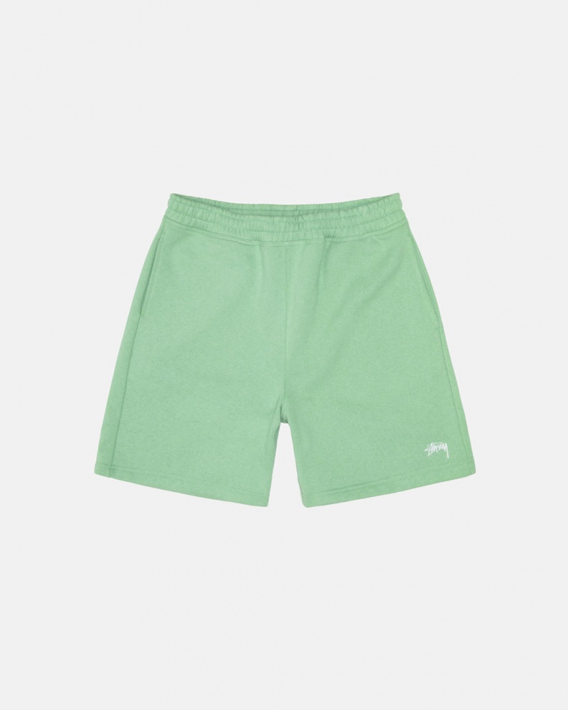 Calção Stussy Stock Logo Sweatshort Masculino Verdes Portugal | ZQD-2430